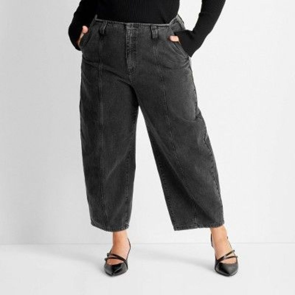 Women's Black Wide-Leg Jeans